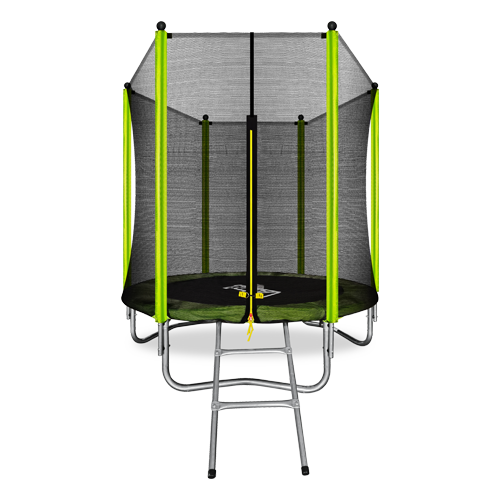 Батут 6FT с внешней страховочной сеткой и лестницей светло-зеленый ARLAND ARL-TN-0603 O LG Металлопрокат #1