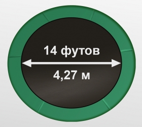 Батут премиум 14FT с внутренней страховочной сеткой и лестницей темно-зеленый ARLAND ARL-TP-1404 I DG Надувная мебель #14